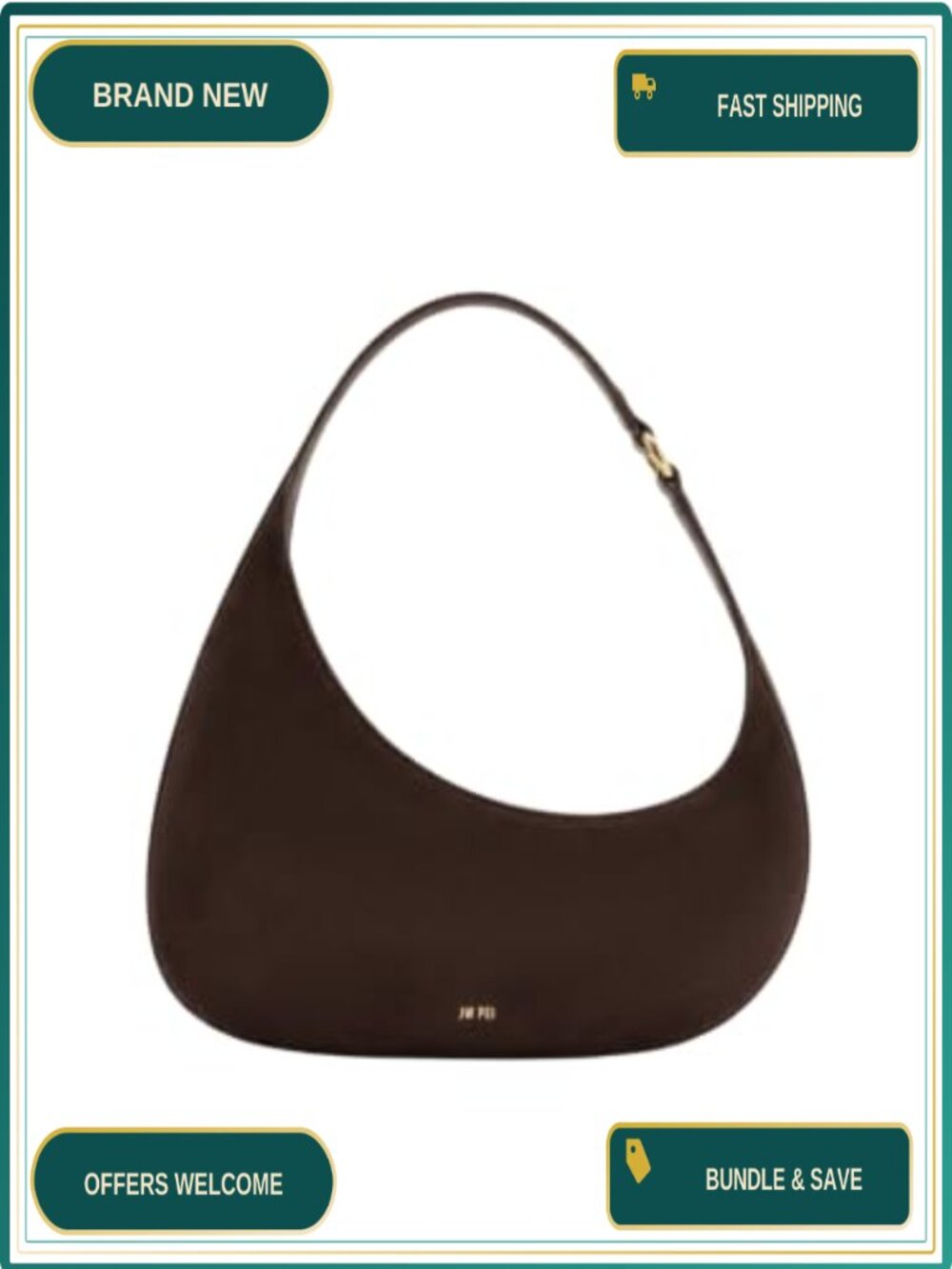 Faux Suede Hobo Shoulder Bag with Zipper Closure